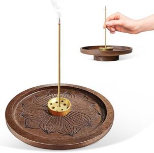 Quemador de Incienso Porta Incienso Quemador Palo Santo Quemador Incienso Quemador de Incienso Loto de Madera Quemador de Incienso de Nueve Agujeros para Meditación Sala de Yoga