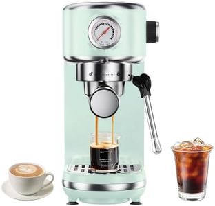 atatix 20 Bar Espresso Machine with Milk Frother, Compact Espresso Maker, Stainless Steel Coffee Machine with Precise Temp Control & 44oz Removable Water Tank for Latte, Cappuccino, Light Green
