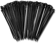 4 Inch Zip Cable Ties (1000 Pack), 18lbs Tensile Strength - Heavy Duty Black, Self-Locking Premium Plastic Cable Wire Ties for Indoor and Outdoor by Bolt Dropper