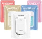 Touchland Dream 5 Hydrating Hand Sanitizer Spray & Case Gift Travel Size | TSA ready Power Mist with skincare benefits. Wild Watermelon, Beach Coco, Berry Bliss, Blue Sandalwood & Icy White Case