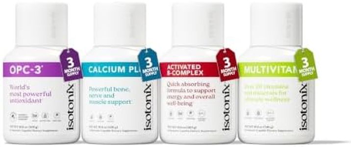 Isotonix Daily Essentials Kit with Iron – Multivitamin, Calcium, B-Complex, and OPC-3 for Overall Health, Energy, and Bone Support – 4-Piece Set – Easy-to-Absorb Liquid Supplements(90 ct)