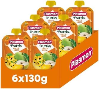 Plasmon I Fruttini Frutta Mista 130g (6 Pezzi), Merenda dai 12 Mesi, con Solo gli Zuccheri della Frutta