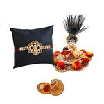 Saugat Traders Rakhi Gift for Brother - Cute Little Krishna, Roli Chawal Pack & Designer Rakhi