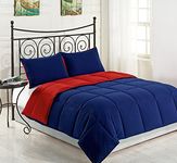 Cozy Beddings Twin Bed Cover Reversible Goose Down Alternative Comforter Set, Blue/Red