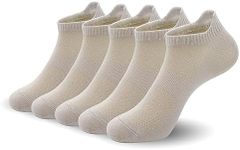 SERISIMPLE Women Ultra Thin Socks Viscose Bamboo Low Cut No Show Ventilating Low Ankle Anti Odor Arch Support Mesh Socks 5 Pairs (m, Light grey)