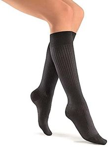 JOBST soSoft Compression Socks, 15-20 mmHg, Knee High, Ribbed, Closed Toe, Black, X-Large