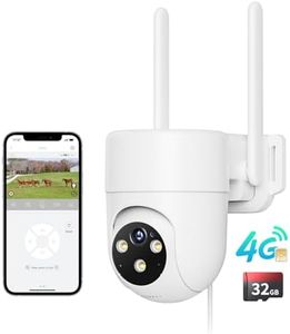 LIWAN 4G LTE Cellular Security Camera Wired Outdoor, No WiFi Security Camera, 24/7 Recording, 360° View, 2K Color Night Vision, 2-Way Talk, Built-in SIM Card and 32G Memory Card, Unlimited Data Plan