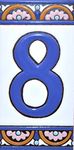 House numbers 6 inch. Handpainted house number tiles for signs, addresses and names. Address numbers for houses. House address numbers and letters. Design ARCO GRANDE 5,86" x 2,91" (NUMBER 8)