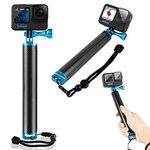 REYGEAK Carbon Fiber Waterproof Floating Hand Grip for GoPro Hero 12 11 10 9 8 7+ Insta360 DJI Osmo and Other Action, Underwater Selfie Stick Suitable for Surfing, Snorkeling, Underwater Shooting