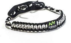 Fibrus Outdoors Bow Wrist Sling 550 Paracord - Survival Hunting Shooting - Durable Leather with Grommet (Multiple Color Options) (Snow Camo Black)