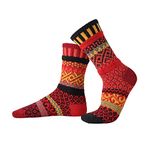 Solmate Socks - Mismatched Crew Socks; Made in USA; Fire Medium