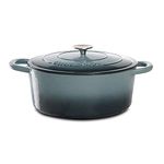 Crock-Pot Artisan Oval Enameled Cast Iron Dutch Oven, 7-Quart, Slate Gray