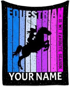 Personalized Equestrian Gifts for Girls, Custom Equestrian Blanket for Adults Teen, Sport Blankets Gift for Horse Lovers, 60"x80" Soft Cozy Throw Party Decorations, Ideas for Daughter