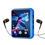 MP3 Player 32GB MP3 Player with Bluetooth 5.0 Portable HiFi Lossless Sound MP3 Music Player and FM Radio Recorder E-Book 2.4 inch Screen Maximum Support 128GB（Blue）