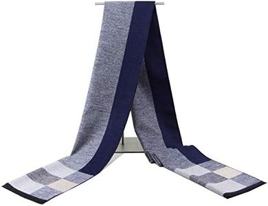 Rdylymx Men's Scarves Classic Arrival Winter Plaid Scarf Tassel Edge Soft Warm Scarf (New Navy 2020)