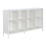 OSP Home Furnishings Ace Contemporary Modern Storage Cube Bookcase, 8 Cubes, White Finish