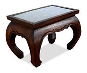 livasia Asian Opium Table, Coffee Table with Elephant Carvings, 58cm x 38cm, Coffee Table, Handmade in Thailand (Brown)