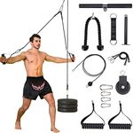 PELLOR DIY Pulley Gym Machine Attachment System, Upgraded 12 Packs Forearm Wrist Trainer Roller Pulley System Home Gym Equipment Workout for Lat Pull Downs, Biceps, Tricep Extensions