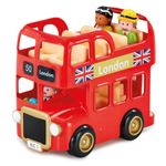 HappyLand Special Edition London Bus For Children Ages 2 Year And Over Double Decker Toy Bus Play Kids Children Little People London Bus Toy London Souvenirs Early Learning Centre Toddler (Red)