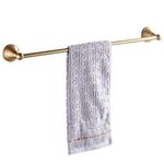 Flybath Towel Rail Bar Single Layer Antique Brass Towels Hanger Holder Wall Mounted 60 cm / 24 Inch, Brushed Bronze