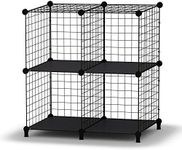 HOMIDEC Wire Cube Storage, Storage Shelves 4 Cube Bookshelf Bookcase Closet Organizer and Storage, Wire Storage Shelves Multi-Use DIY Storage Cube Shelf for Books, Toys, Clothes, Tools