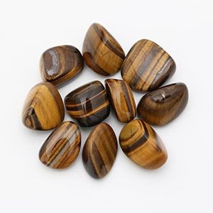 Nvzi 10 Packs of Tumbled Polished Natural Tiger's Eye Stones for Tumbling, Cabbing, Fountain Rocks, Decoration, Polishing, Wire Wrapping, Wicca & Reiki Healing Crystals