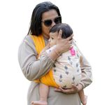 A anmol Baby Carrier Ergonomic Hybrid Wrap - 100% Cotton, Hands Free Carrier with Ergonomic M Position for Hiking Shopping Travelling Newborn to Toddler - 0 Day to 24 Months (Tulip Yellow)