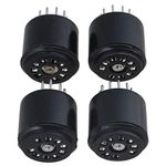 Yibuy 2.7x2.27cm Black Bakelite 9-pin Tube Socket 12AX7 Audio Tube Amplifier Vacuum Tube Base Pack of 4