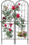 YITAHOME 2 Pack 87x20in Garden Arch Trellises for Supporting Climbing Plants, Roses, Vegetables, Vines, Flowers, Black Metal Garden Trellis for Outdoor Patio