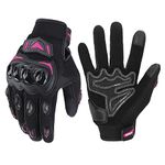 KEMIMOTO Motorcycle Gloves for Men, Touchscreen Cycling Gloves for Outdoor Sports On-Road/Off-Road/Mountain Motorcycle Motorcross Motorbike Dirt Bike Bicycle Racing ATV UTV, XL, Pink