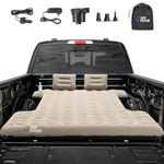 JOYTUTUS Truck Bed Air Mattress for 5.5-5.8Ft Full Size Short Truck Beds Inflatable Air Mattress for Outdoor Camping, Truck Tent Accessories with Pump, Cup Holder & 2 Pillow & Carry Bag (Smooth Edge)