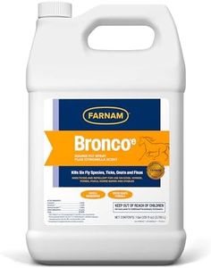 Farnam Bronco E Fly Spray for Horses, Dogs & Premises - Water-Based Fly Spray Kills & Repels Stable, Horse, Deer, House & Horn Flies, Mosquitoes, Fleas, Chiggers, Ticks, Lice & Gnats [128 oz Refill]