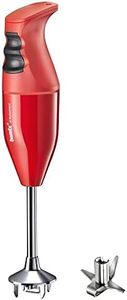 Bamix Classic Stick Blender 140W, 2 Speed, 20cm Immersion Hand Blender with Multipurpose Blade, Red