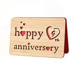 DELLA STELLA Wooden 9th Anniversary Card,Handmade 9 Years Wedding Anniversary Greeting Cards,9th wood anniversary card for Her,Him,Husband,Wife