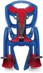 Bellelli Child Bike Seat, Kids Bike Seat Carrier, Child Seat for Bikes, Pepe, Clamp with Rack Mount, Blue, Made in Italy