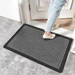 Yellow Weaves 1 Pc Door Mat for Home Entrance, Outdoor Rubber Mat - Non-Slip, Anti Skid Foot Mat, Dirt Trapper, Heavy-Duty, Weather-Resistant, Waterproof Doormat (40x60cms, Stripe, Grey Color)