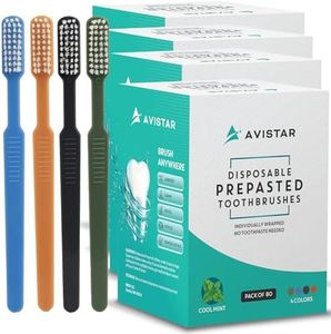 Avistar 320 Prepasted Disposable Toothbrushes Individually Wrapped - Single Use Pre Pasted Disposable Toothbrushes with Toothpaste Built in - Waterless Toothbrush for Travel, Guests, Hotel, & Camping