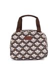 ZOUK Bidri Kaiser Motif Printed Jute Black and White Insulated Lunch Tiffin Storage Picnic Bag