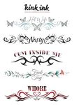 Kink Ink - 5 Large Sexy Naughty Temporary Tattoos for Women Ladies - Adult Fun for Lower Back Legs Arms Stomach