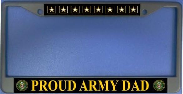 Proud Army Dad Photo License Plate Frame Free Screw Caps with This Frame