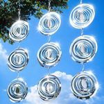 Factee Bird Deterrents for Outside, Reflective 3D Stainless Steel Wind Spinners, Garden Decor, Bird Scare Devices to Keep Woodpeckers, Pigeons Away from Your House, Patio, Orchards