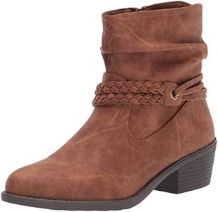 Easy Street Women's Shire Braid Bootie Ankle Boot, Tan Burnished, 7.5