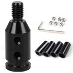 Juttzzei Car Gear Shift Knob Adapter, M10x1.5 Universal Gear Knob Adapter, Upgraded Aluminum Gear Stick Shifter Adapter with 4 Fittings 8mm 10mm 11mm 12mm for Non Threaded Shift Knob-Black