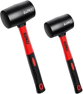 LOZAGU 2-Pack Rubber Mallet Hammer 8oz and 16oz, Fiberglass Handle, Rubber Mallet for Flooring, Tent Stakes, Woodworking, Camping, Soft Blow Tasks without Damage