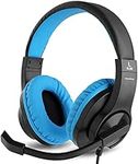 Meedasy Kids Adults Over-Ear Gaming Headphone for Xbox One, Nintendo Switch, Bass Surrounding Stereo, PS4 with Microphone and Volume Control for Laptop, PC, Wired Noise Isolation (Blue)