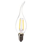 2W Candle Flame LED Filament Light Bulbs E14 Small Edison Screw Chandelier C35 360 Beam Lamp Bulb 2700-3000K Warm White, 25W Incandescent Equivalent