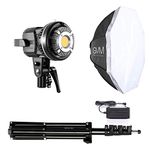 GVM 80W LED Video Light with Bowens Mount Kit, Continuous Softbox Lighting 5600K CRI97+ Dimmable LED Photography Lighting Kit, Studio Lighting for Camera Film Photographic Light with Stand