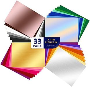 Juego de 33 hojas de vinilo permanentes con parte trasera adhesiva