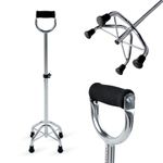 Antara AGEasy Four Leg Walking Stick with U-Shaped Soft Foam Handle | Lightweight Walking Support with Adjustable Height | 4 Leg Premium Walking Cane for Men/Women, Patients, Old People