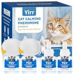 Mikccer 120 Days Cat Calming Plug-in, 6-in-1 Natural Pheromone Diffuser Kit, Effective Relaxants & Anxiety Relief for Cats to Relieve Stress, Fighting & Scratching, 2 Diffusers 4 Refills(48ml)